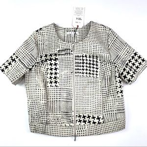 Cabi printed short sleeve zip up jacket